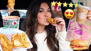 Eating my TOP FAVORITE FAST FOOD ITEMS for 24 HOURS [upl. by Nonnag]