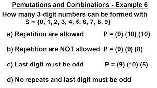 Probability amp Statistics 41 of 62 Permutations and Combinations  Example 6 [upl. by Anigue73]