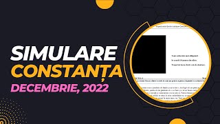 Simulare Constanța decembrie 2022 [upl. by Borras]