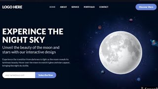 Responsive Moon webpage using html css javascript [upl. by Gerhan]