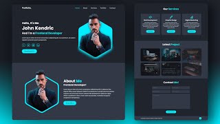 Build a Complete Responsive Personal Portfolio Website using HTML CSS Javascript [upl. by Harilda]