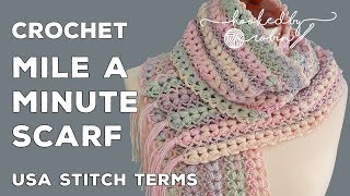 Crochet Puff Stitch Mile A Minute Scarf  Easy Crochet Scarf [upl. by Jamin]