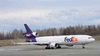 FedEx MD11F  Kalitta Air 747 Classic  Take off from PANC [upl. by Angus]