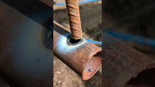 Covering holes in thin pipes with steel rebar will save more on your welding wire costs [upl. by Alik774]