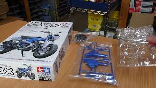 Unboxing Tamiya 14142 Honda Dax Motorbike 112 Scale [upl. by Comstock]