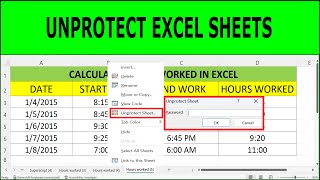 How to Unprotect Excel Sheet  EASILY UNLOCK Protected Excel Sheets [upl. by Aprile]