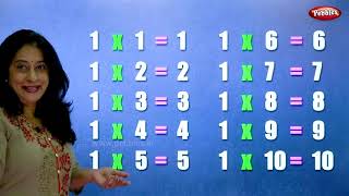 Table of 1 in English  1 Table  Multiplication Tables English  Learning Video  Pebbles Rhymes [upl. by Ellissa]