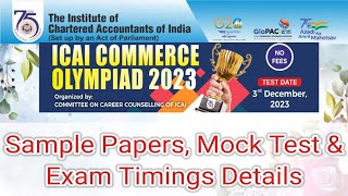 ICAI Commerce Olympiad  Sample Paper Mock Test amp Exam Timing  Complete Details [upl. by Sibie]