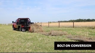 Turn Your Bed Into A Bale Loader With A DewEze 660 BoltOn  DewEze  Powered By Harper Industries [upl. by Wyck]