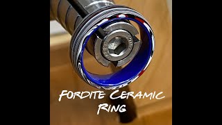 Making a Fordite ring with a blue Ceramic Core Woodturning Project of Ring making [upl. by Enoval489]