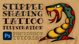 Stipple Shading Tattoo Illustration Photoshop Tutorial [upl. by Aik453]