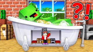 JJ Built a House Inside Mikeys Bath in Minecraft Maizen [upl. by Annayt]