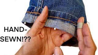 How to Shorten Jeans  Two Methods [upl. by Ysle184]