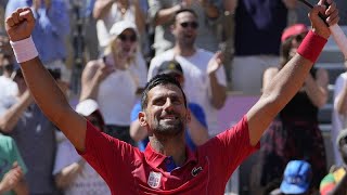 Djokovic defeats Nadal in second round men’s tennis singles at 2024 Paris Olympics [upl. by Yadsendew194]