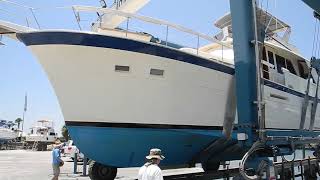 Hatteras 53 going back in the water [upl. by Jody]