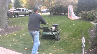 Aerating lawn the funny way [upl. by Fisken]