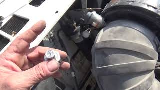 How to find and replace the AC high pressure switch on a big truck [upl. by Souvaine]