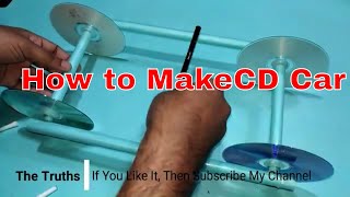 How to reuse waste CD and DVD and make kids car  Recycle Idea [upl. by Rehtnug]