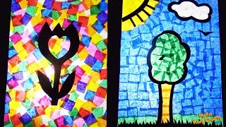 How to make Stained Glass Stained glass crafts for preschoolers  Preschool stained glass art  DIY [upl. by Sabrina]