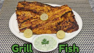 Grilled Fish Recipe  Original Restaurant Style BBQ Grilled Fish  گرل فش ریسپی  Recooking Reviews [upl. by Doyle744]