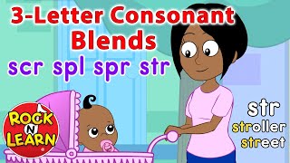 ThreeLetter Consonant Blends  scr spl spr str  Rock ’N Learn [upl. by Suzi204]