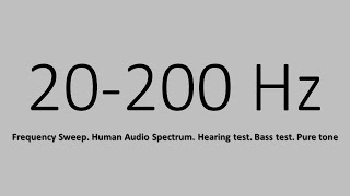 20200 Hz Frequency Sweep Human Audio Spectrum Hearing test Bass test Pure tone [upl. by Ranie]