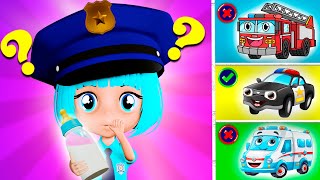 Baby PoliceGirl and Policeman Song 👮‍♂️🚓🚨  Kids Songs and Nursery Rhymes  Lights Kids 3D [upl. by Srevart]