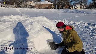 Building a snow shelter [upl. by Idnerb73]