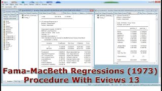 Fama MacBeth Regressions 1973 Procedure With Eviews 13 [upl. by Badr]