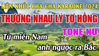 Liên Khúc Cha Cha Cha Thương Nhau Lý Tơ Hồng  Karaoke Tone Nữ  Karaoke Tuyệt Phẩm [upl. by Barber]