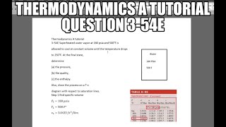 Thermodynamics 354E Superheated water vapor at 180 psia and 500°F is allowed to cool at [upl. by Atinyl]