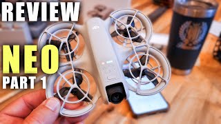 DJI Neo Mini Selfie Drone Hybrid Review Part 1 InDepth  Unboxing Inspection Setup amp Updating [upl. by Ashton]