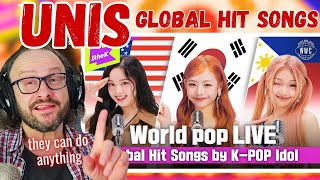 they are so good UNIS 유니스 Global Hit Songs reaction  Medley of hit songs from around the world [upl. by Alpheus]