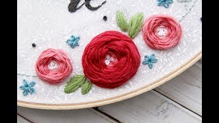 Woven Roses Embroidery Stitch Tutorial [upl. by Aryamo]