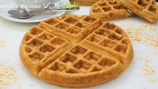 SIN AZÚCAR WAFFLES SALUDABLES de avena  Gofres caseros DE AVENA SIN AZÚCAR  HEALTHY WAFFLES KETO [upl. by Ahsinotna343]