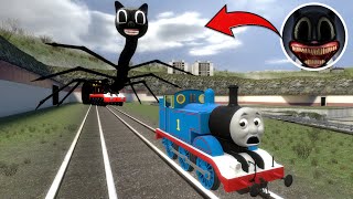 Building a Thomas Train Chased By Cursed Thomas turned into Cartoon Cat Trevor Henderson in GMOD [upl. by Aiciruam785]