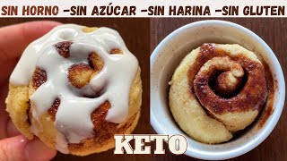 ROL DE CANELA en 1 minuto 😱 KETO  SIN HORNO  Sin Gluten Sin Azúcar Fácil y Saludables [upl. by Leirbaj]