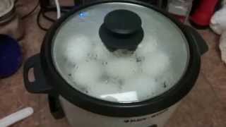 Hard quotBoiledquot Eggs in a Rice Cooker [upl. by Wobniar]