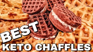 Best KETO Chaffles  White Bread amp Chocolate Chaffle Recipes  Suz and The Crew [upl. by Giovanna718]