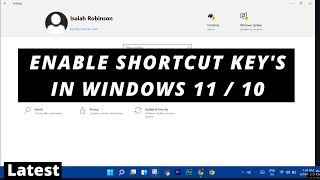 How to enable shortcut key in windows 11  10 [upl. by Acceb]