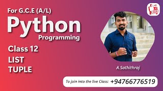 Python Class 12 LIST amp TUPLE Tamil  for AL Students [upl. by Airottiv633]