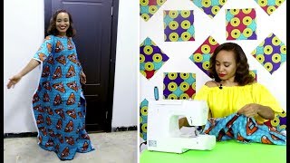 How to Sew the Perfect Kaftan Dress in minutes DETAILED STEPS [upl. by Tanitansy]