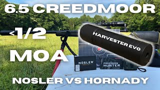 Hornady Eld X vs Nosler E Tip  Silencerco Harvester Evo  65 Creedmoor [upl. by Nnylorac]