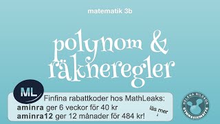 3b 111 polynom och räkneregler [upl. by Salokkin]