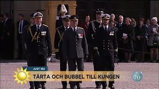 Kungen fyller 70 år  se när ceremonin börjar  Nyhetsmorgon TV4 [upl. by Pastelki]