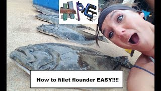 How to fillet flounder EASY Galveston TX Gigging [upl. by Toffic]