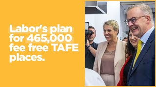 Labors plan for 465000 fee free TAFE places  LIVE from Holmesglen TAFE [upl. by Shepherd920]