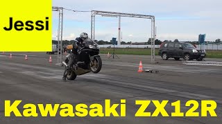 Kawasaki ZX12R Unleashed Watch it Dominate the Drag Strip [upl. by Aneetsirhc]