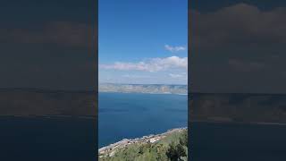 View of Lake Kinneret and Tiberias beautiful [upl. by Yelsgnik]