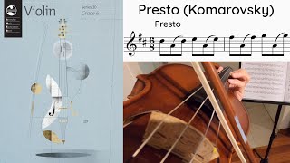 Presto  Komarovsky AMEB Grade 6 Violin Series 10 List A3 [upl. by Drucilla]